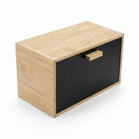 BROTKASTEN Tableau Bambus 18/33/20 cm - Schwarz, Naturmaterialien (33/20/18cm) - AROMELIO