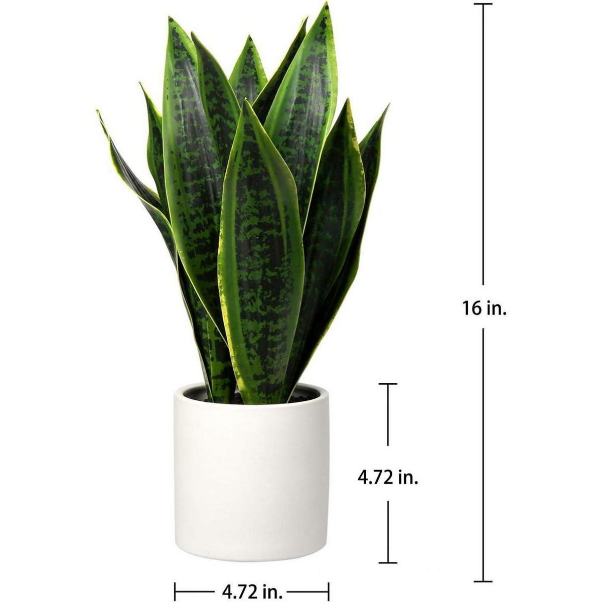 KUNSTPFLANZE Sansevieria mit weißem Keramiktopf 40.6 cm - Grün, Kunststoff (44cm)