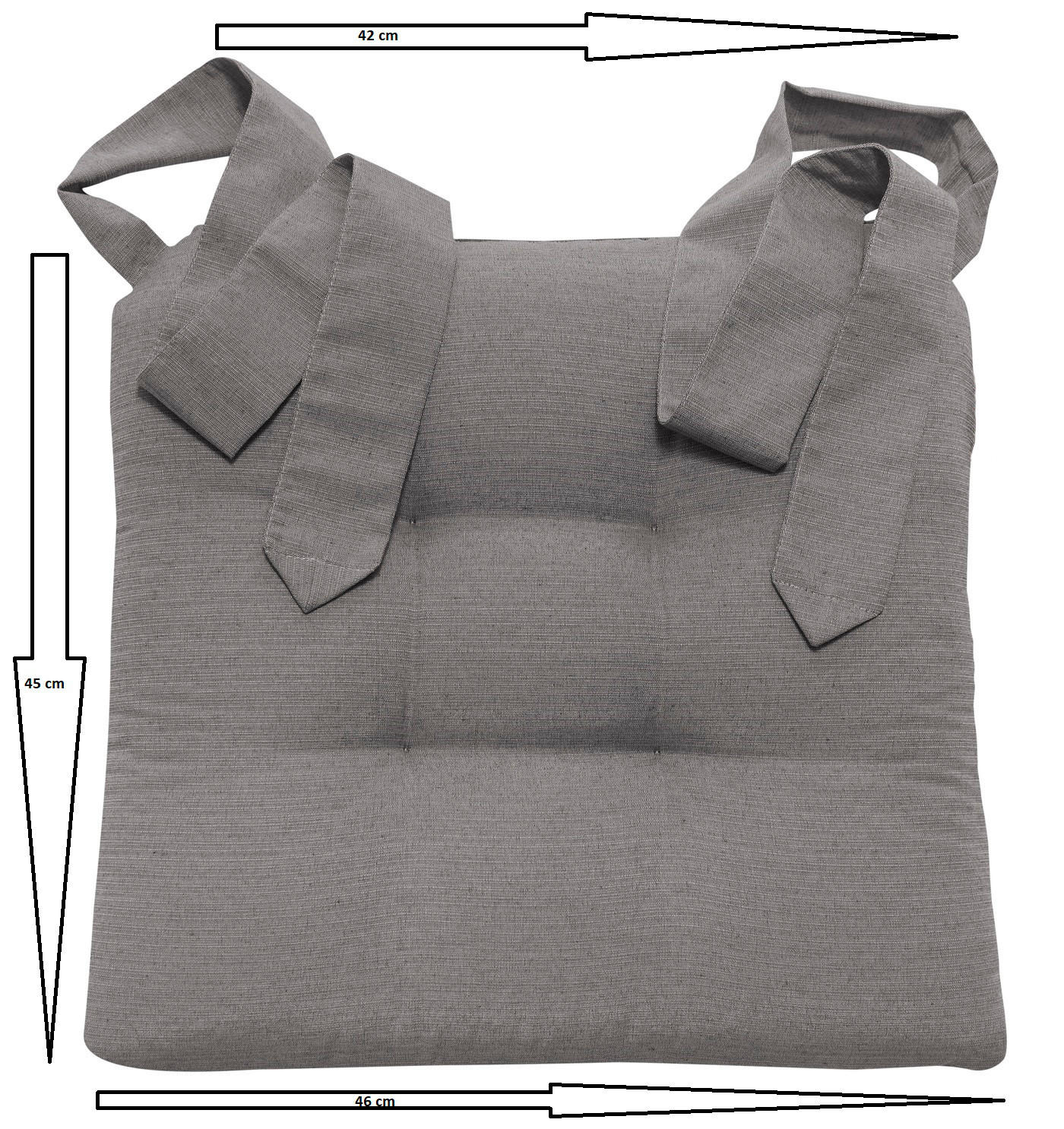 STUHLKISSEN mit Schleifenband - Grau, Textil (46/42/7cm) - Bonvionn