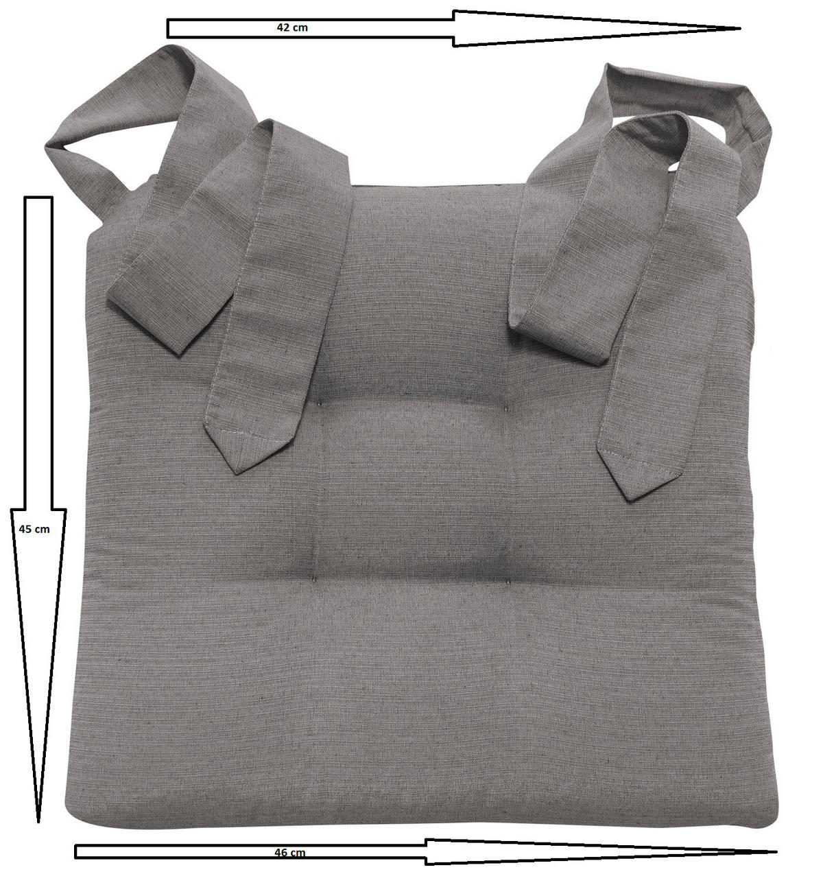 STUHLKISSEN mit Schleifenband - Grau, Textil (46/42/7cm) - Bonvionn