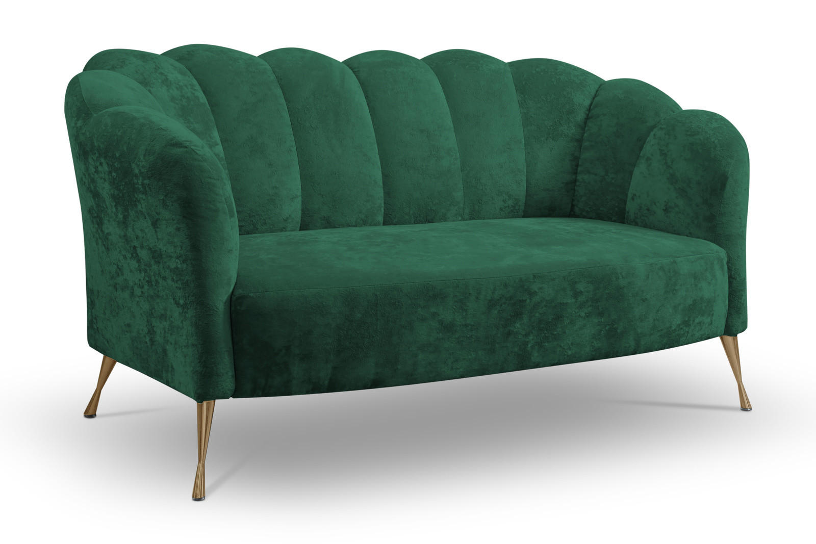 Ravio Sofa Dunkelgrün, Gold 155x78x83 cm