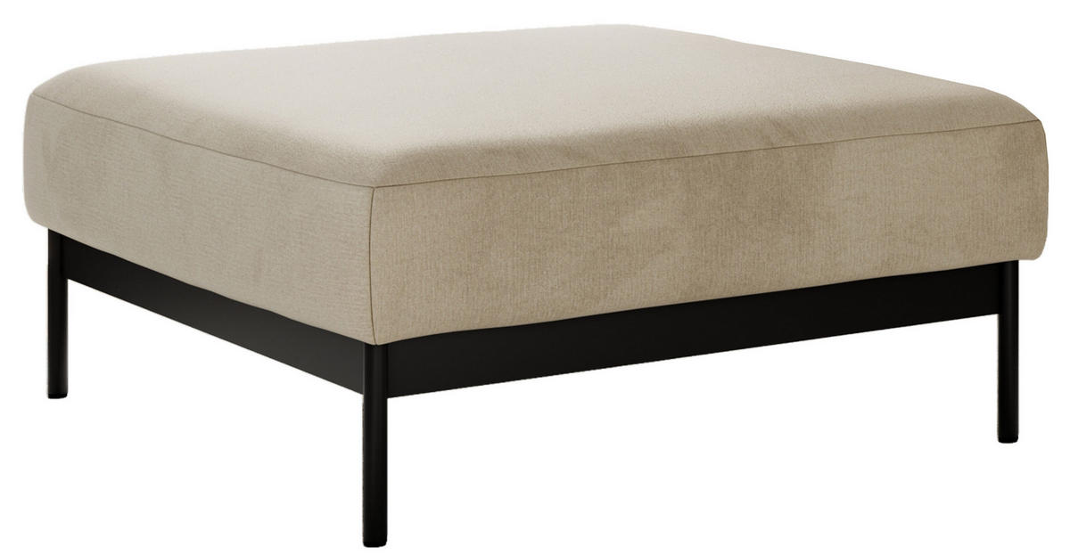 SCHLAFSOFA SALENTO Beige Velvet - Beige/Schwarz, Textil/Metall (221/82/193cm) - MKS