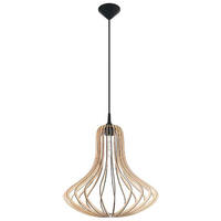 HÄNGELEUCHTE Holz Braun Lamellen - Braun, Holz (41/41/110cm)