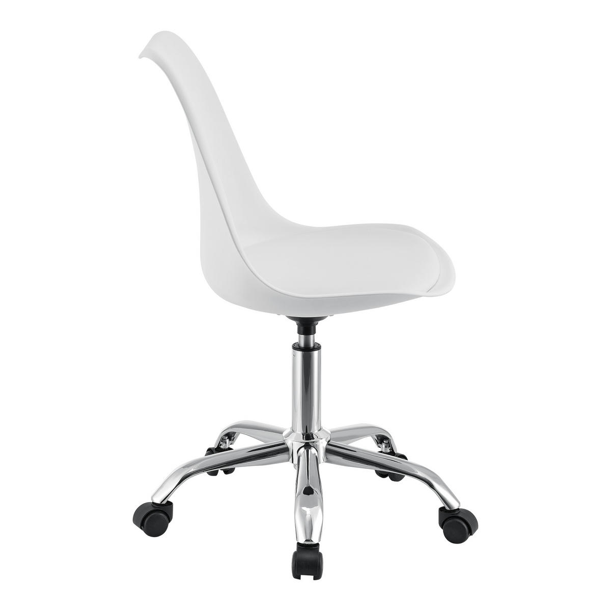 DREHSTUHL Atherton - Chromfarben/Weiß, Kunststoff/Textil (48/93/55cm) - [en.casa]