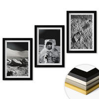 WANDBILDER 3er-Set - 20x30 cm Schwarzer Rahmen - NASA-Fotos vom Mond Astronaut - Schwarz, Kunststoff (20/30cm) - ArtPrintCave