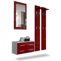 GARDEROBE Kioto Front in Bordeaux Hochglanz - Bordeaux, Holzwerkstoff (170/200/35cm) - Vladon