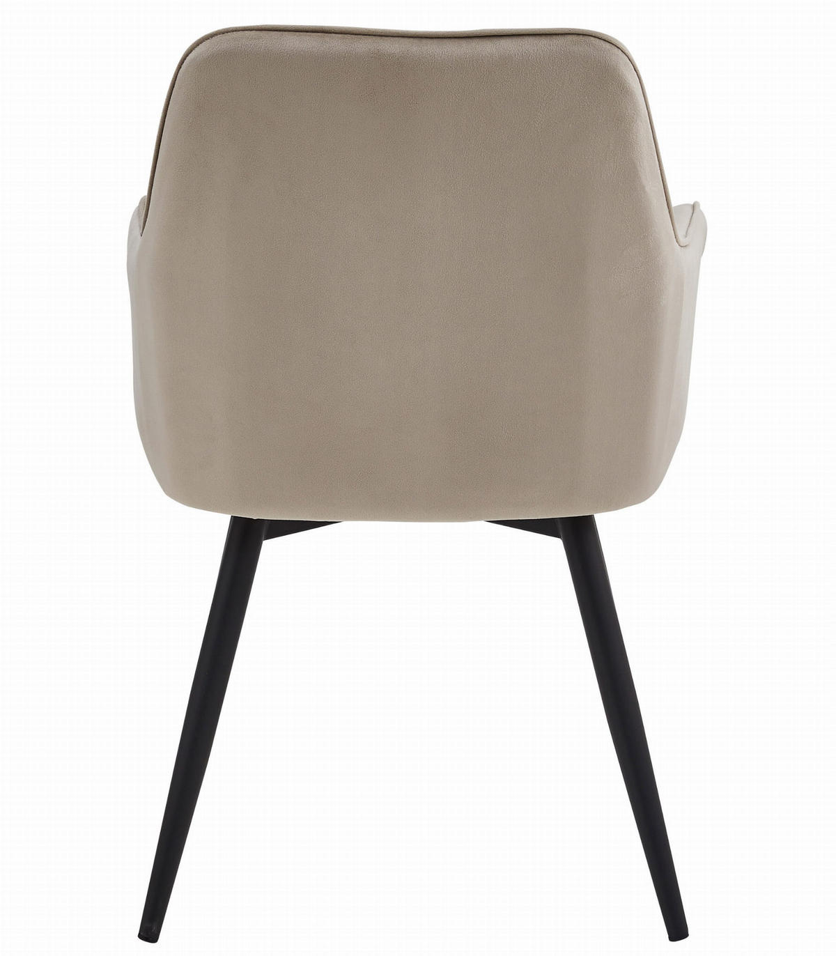 ESSZIMMERSTUHL WAAV360 dunkelbeiger Sitz, schwarze Beine - Beige/Schwarz, Textil (56/83.5/61cm) - Valora