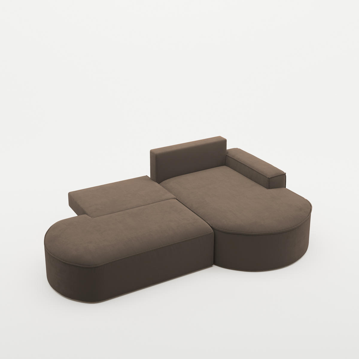 ECKSOFA Modena Pro - Komfort Und Stil Stoff Salvador Dunkelbraun Rechts - Dunkelbraun, Holz (278/179cm) - Kaiser Möbel