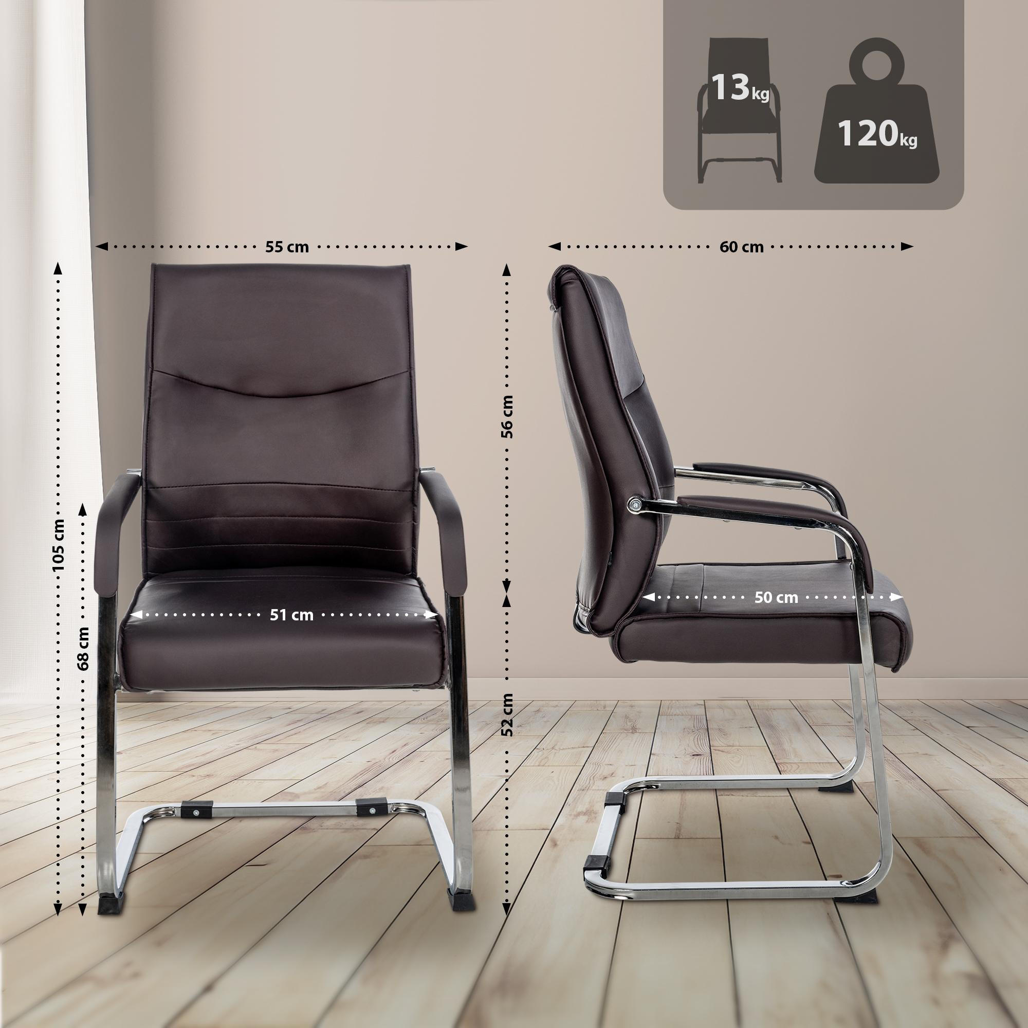 SCHWINGSTUHL 2er Set Lederlook Braun - Braun, Textil/Metall (55/88/60cm) - CLP