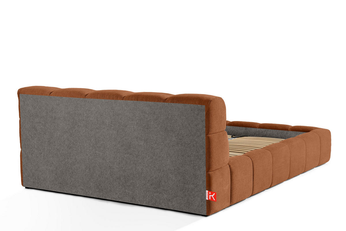 POLSTERBETT AERI 140/160/180/200 mit Rahmen und Bettkasten, orange - Orange, Holz/Holzwerkstoff (160/200cm) - KONSIMO®