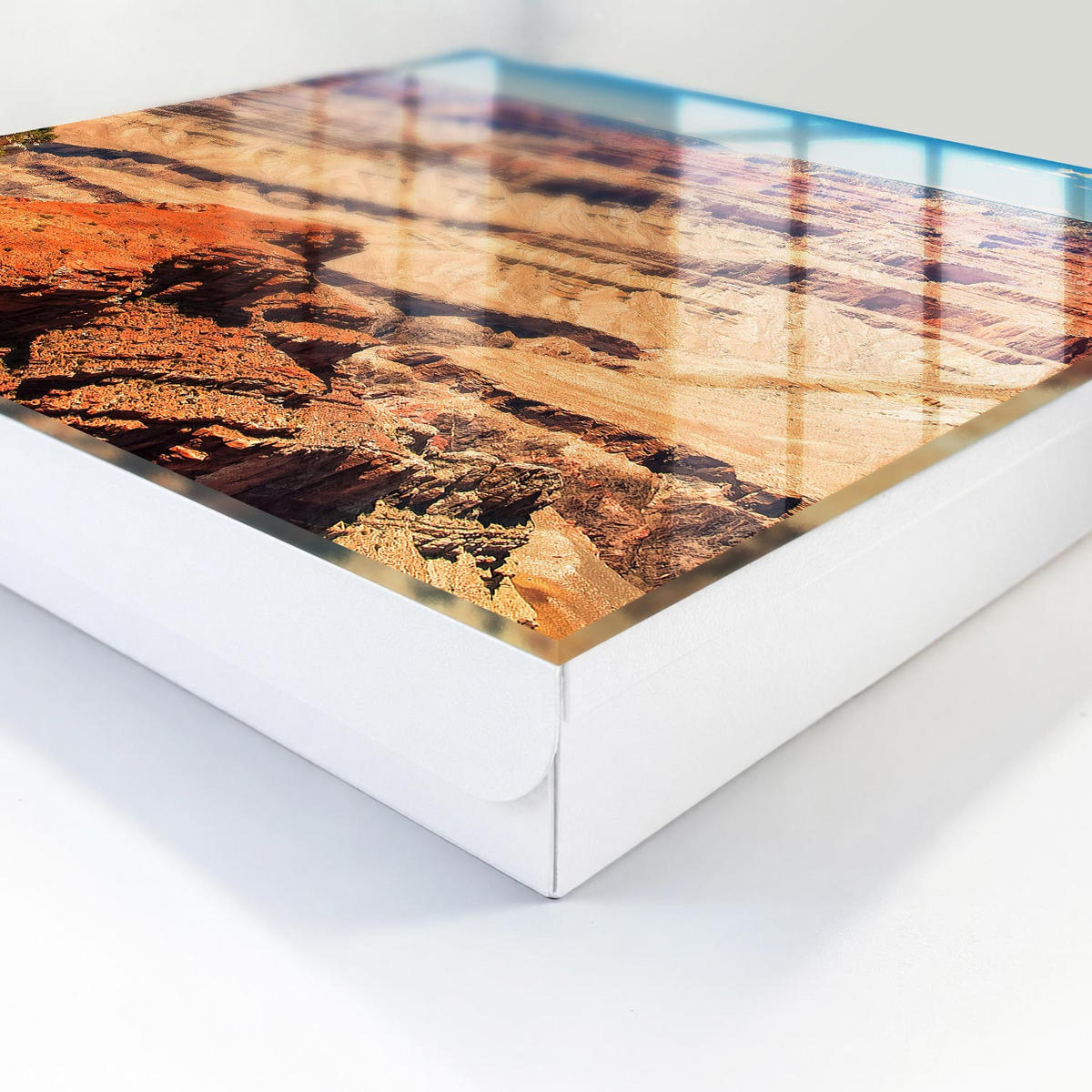 SCHLÜSSELBOX Weiß 30x30 cm – Türöffnung nach rechts - Schönheit aus Stein - Gelb, Metall (30/30/5cm) - TULUP