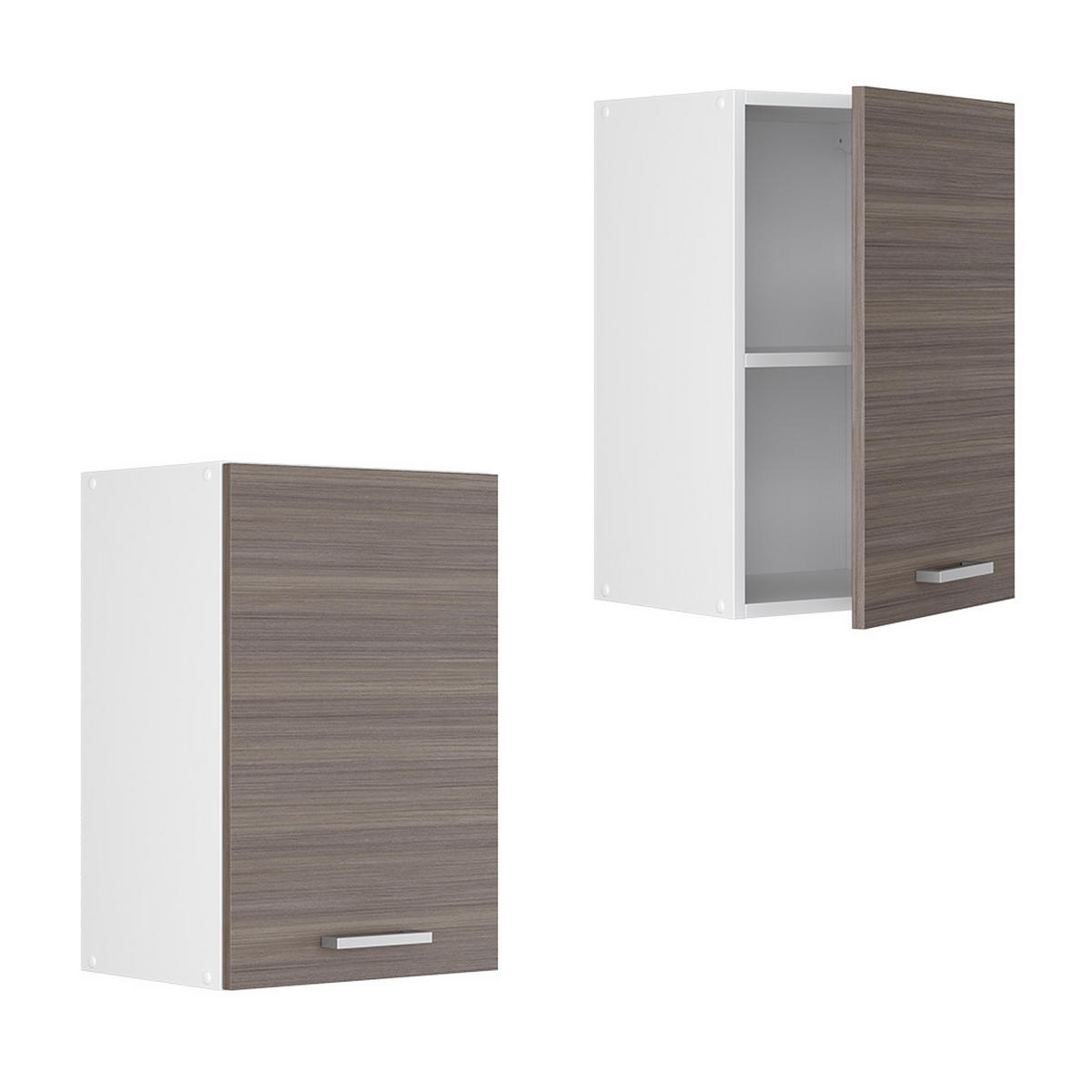 HÄNGESCHRANK R-Line Grau 40 cm - Weiß/Braun, Holzwerkstoff (40/60/31cm) - Vicco
