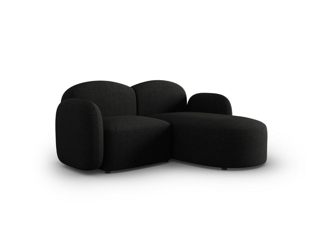 ECKSOFA rechts Blair aus Chenille-Stoff mischung schwarz 3 Sitzplätze - Schwarz, Textil (155/194cm) - Micadoni