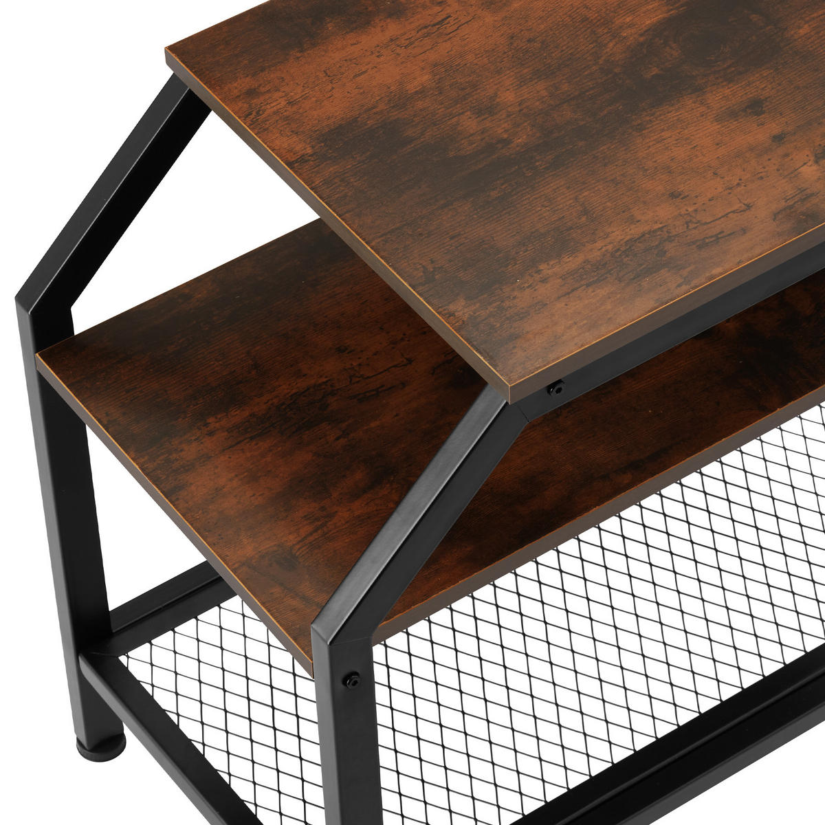 BEISTELLTISCH Plymouth,36,5 x 58,5 x 59,5 cm,Industrial Holz dunkel, rustikal - Rostfarben, Holz (58.5/36.5/59.5cm) - tectake