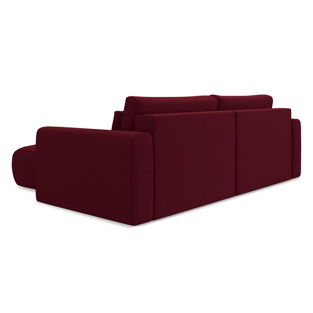 ECKSOFA mit Schlaffunktion Samt Stoff Rot - Bordeaux/Rot, Kunststoff/Textil (240/149cm) - LaMiaSofa