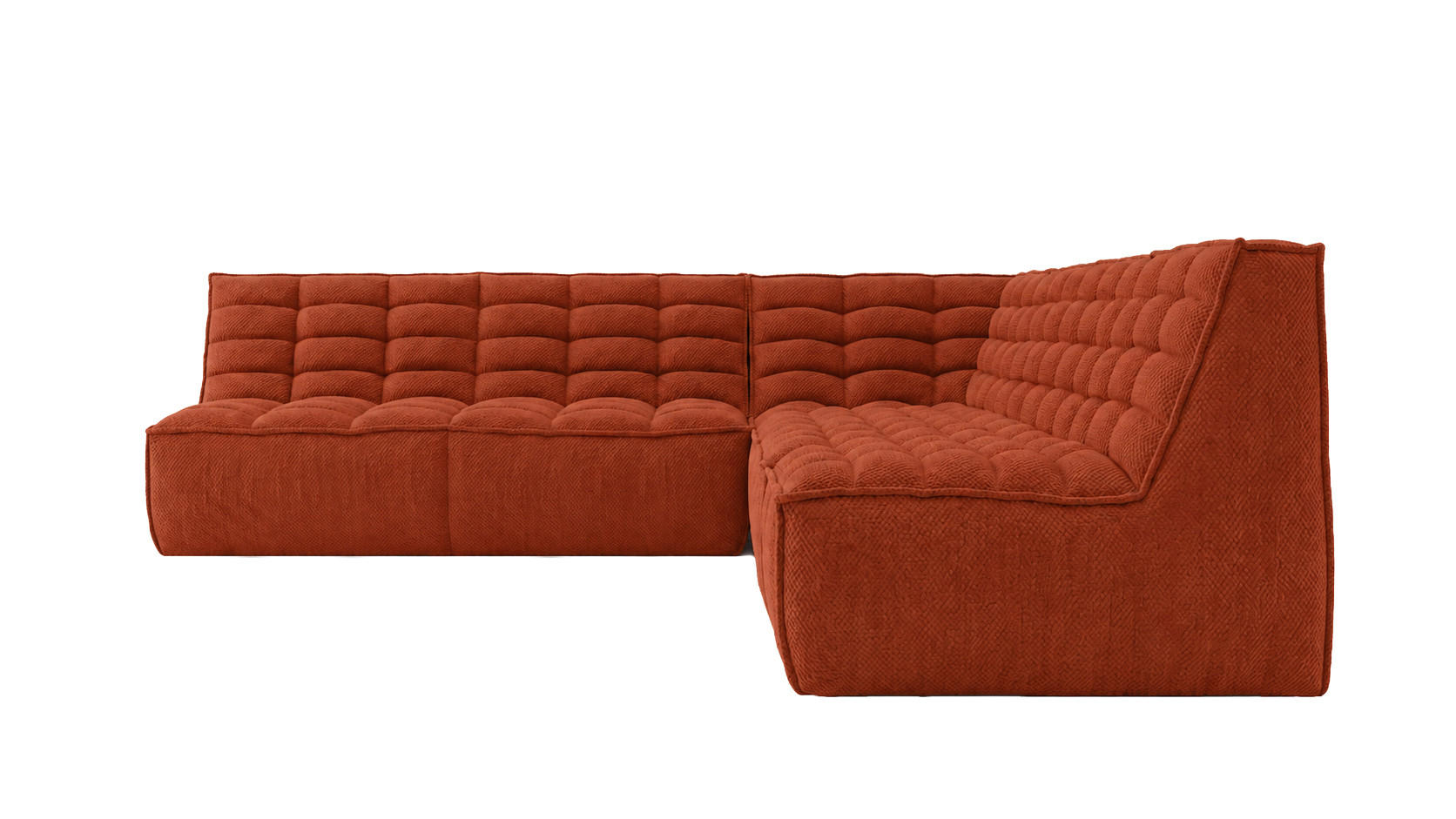 ECKSOFA Modulare L-Form, Plüschstoff Pop, Kupfer, Rechts, LAZY L - Kupferfarben, Holz (333/253cm) - Kaiser Möbel