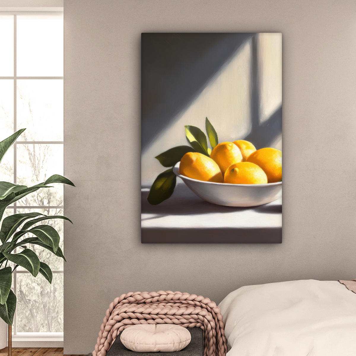 LEINWANDBILD Zitronen - Stilleben - Gelb Deko XXL 80x120 cm - Gelb, Textil (80/120cm) - MuchoWow