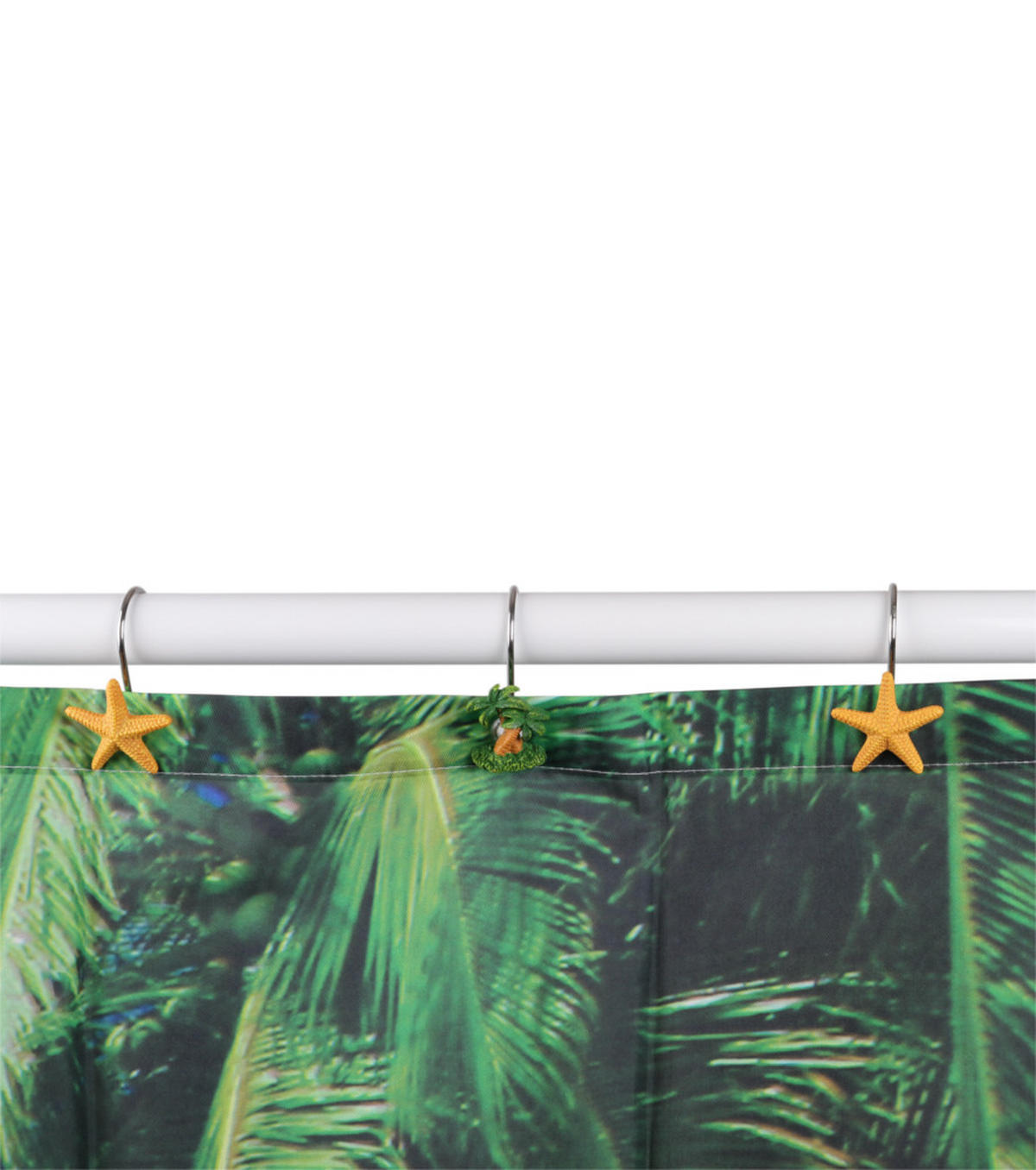 DUSCHVORHANGRINGE Karibik - Grün, Kunststoff/Metall (3/4/3cm) - Sanilo