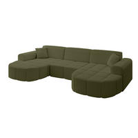 WOHNLANDSCHAFT LIVO-U1 - 315x173x79,5 cm Grün - Grün, Holzwerkstoff/Textil (315/79/173cm) - ALTDECOR