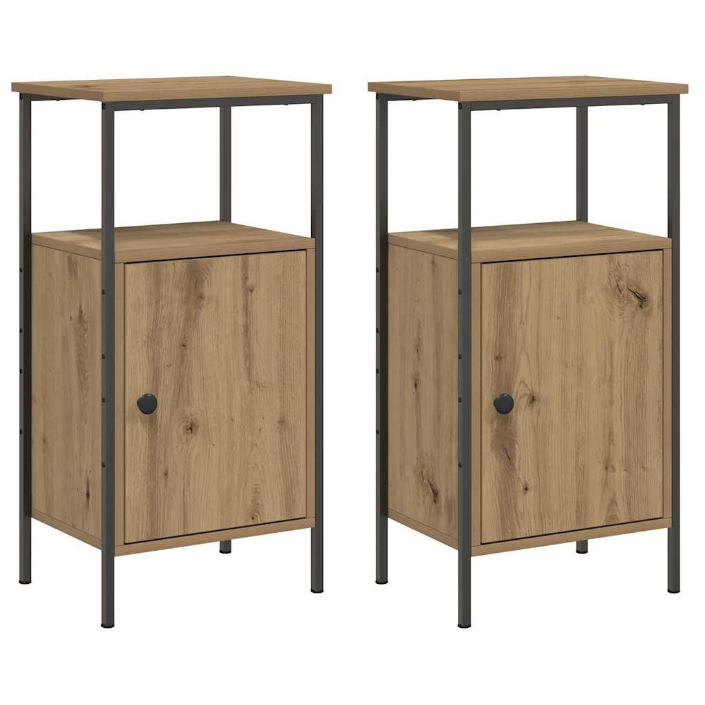 vidaXL Nachttische Eiche Artisan 31x80x41 cm