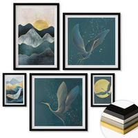 WANDBILDER 5er-Set - 50x50 cm & 20x30 cm & 40x60 cm Schwarzer Rahmen - Familie, Liebe, Wärme, Zuhause - Schwarz, Kunststoff (40/60cm) - ArtPrintCave