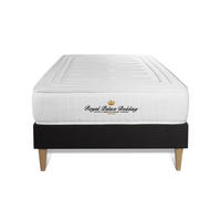 BETT Nottingham Memory-Schaum 90 x 200 cm h3 - Kit Bettgestell Schwarz - Beige/Schwarz, Holz (90/200cm) - ROYAL PALACE BEDDING