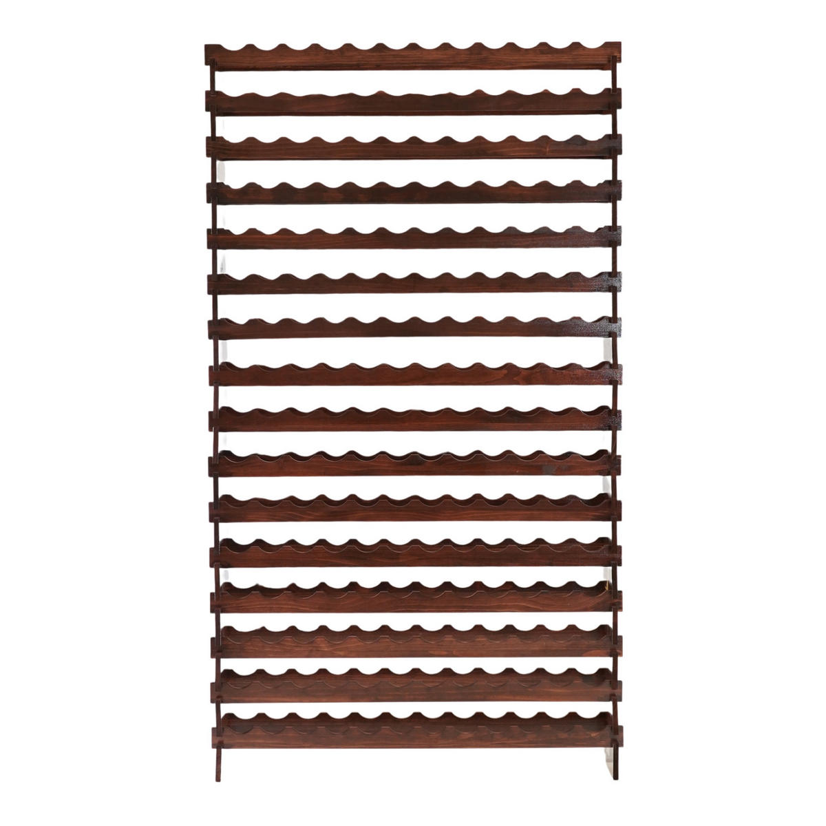 WEINREGAL NAVARRA aus Holz 219x123x28cm 192 Flaschen auf 16 Ebenen Braun geölt - Braun, Holz (123/219/28cm) - PROREGAL