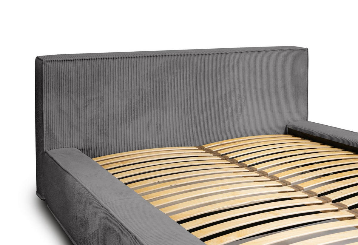 POLSTERBETT Modesto In Lincoln - Anthrazit, Holzwerkstoff/Textil (140/200cm) - Fun Möbel