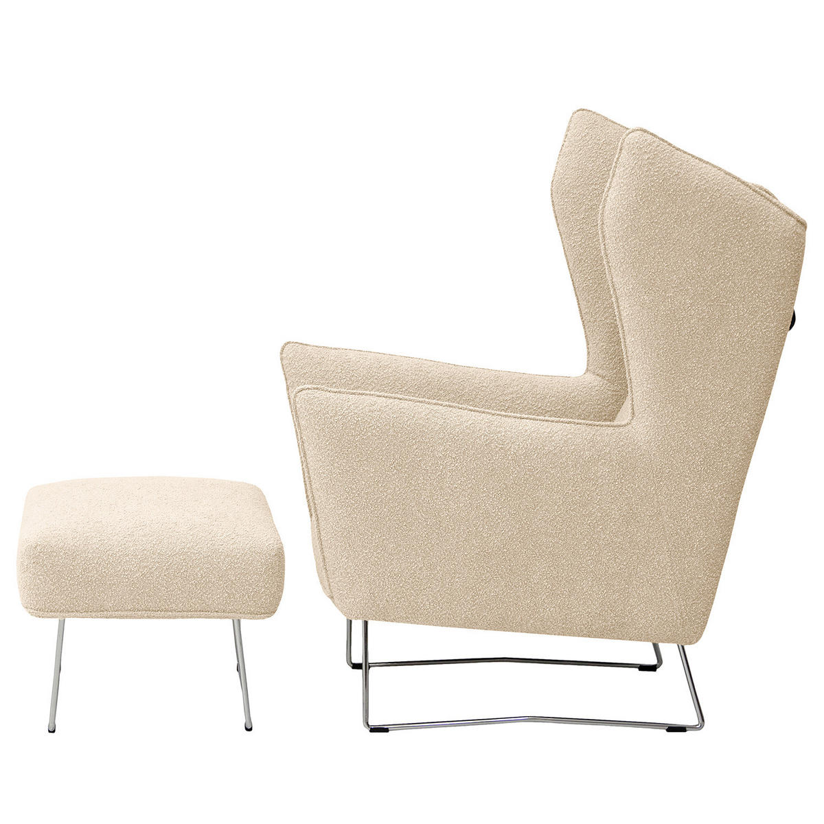 SESSEL - Chromfarben/Beige, Textil/Metall (80/112/92cm) - home24