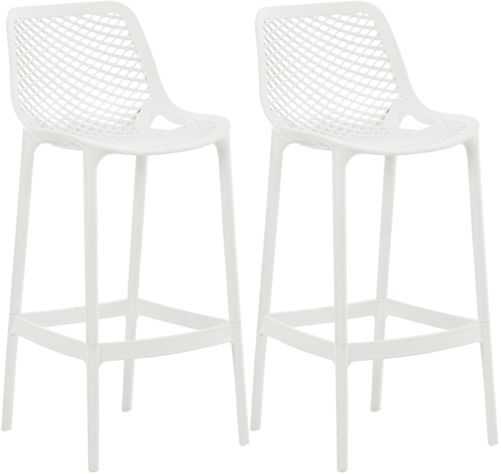 BARHOCKER 2er Set Kunststoff Weiß - Weiß, Kunststoff (45/105/53cm) - CLP