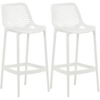 BARHOCKER 2er Set Kunststoff Weiß - Weiß, Kunststoff (45/105/53cm) - CLP