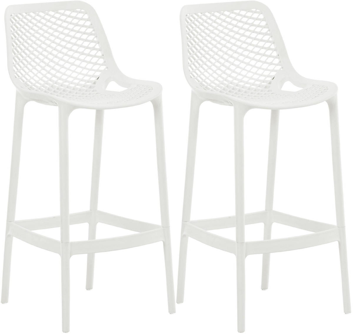 BARHOCKER 2er Set Kunststoff Weiß - Weiß, Kunststoff (45/105/53cm) - CLP