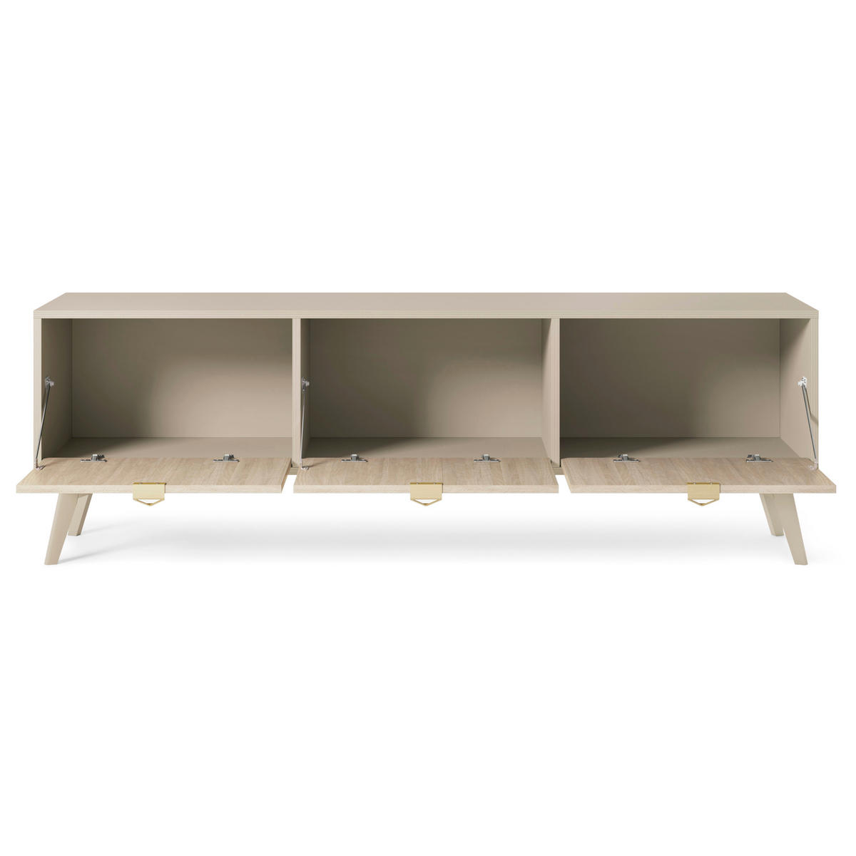 LOWBOARD Tofino RTV158 – Sandbeige, Skandinavische Fischgrät - Beige, Glas/Holzwerkstoff (158/52/38cm) - Komodee