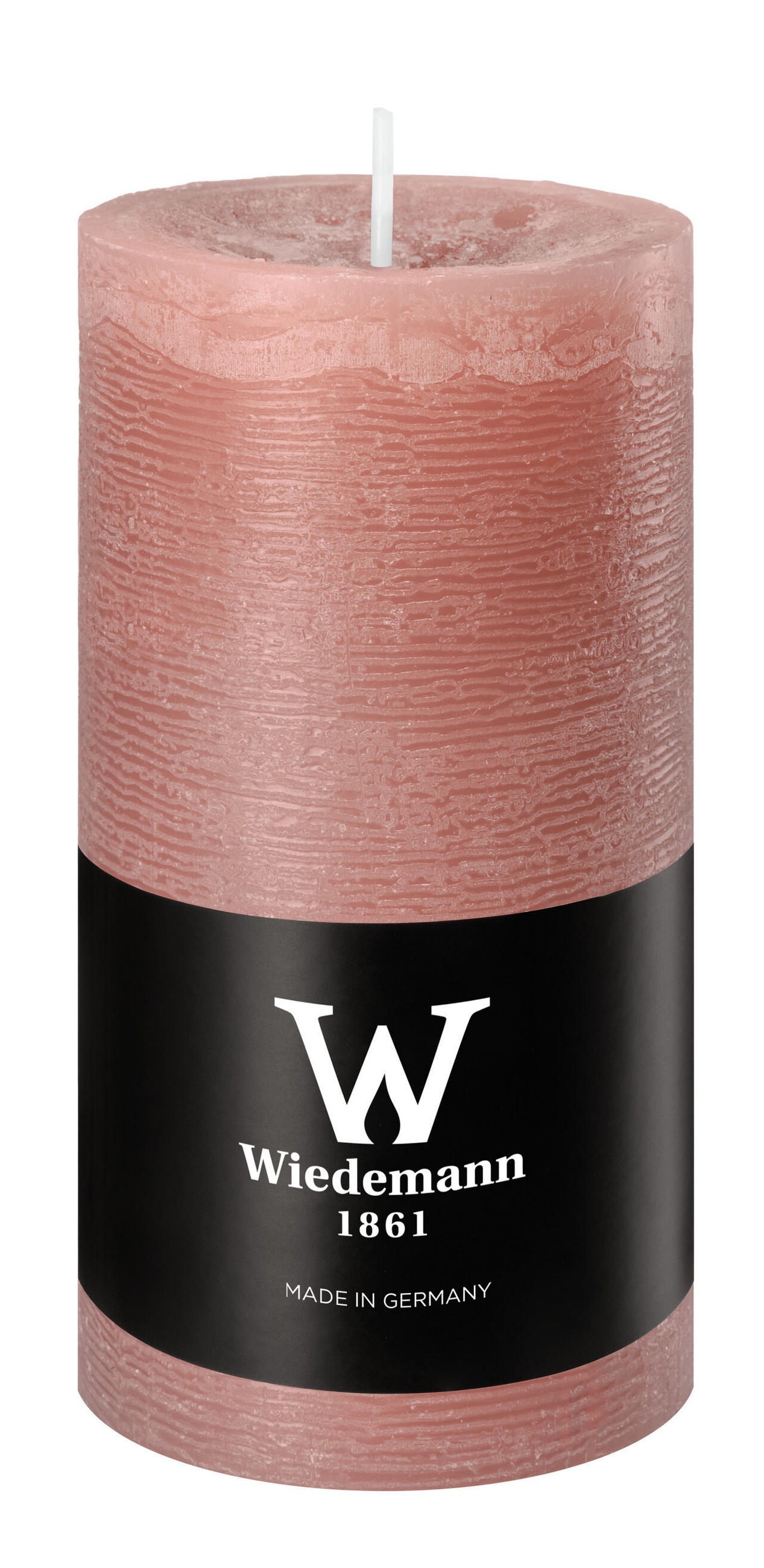 STUMPENKERZE Rustik Marble Style Rosenholz 120 x Ø 58 mm, 1 Stück - Rosa, Paraffin (6/12cm) - Wiedemann Kerzen