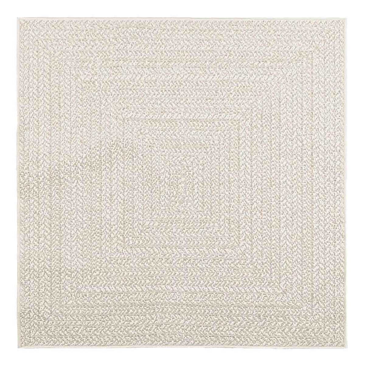 TEPPICH Zizur Creme 120/120 Cm Jute-Optik Indoor Und Outdoor - Creme, Kunststoff (120/120cm) - vidaXL
