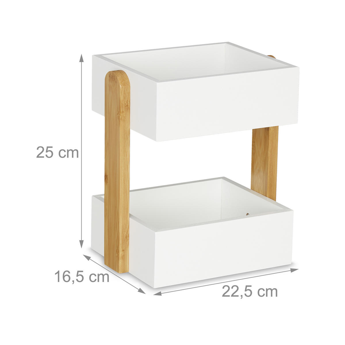 SCHREIBTISCHORGANIZER - Weiß, Holz/Holzwerkstoff (16.5/22.5/25cm) - Relaxdays