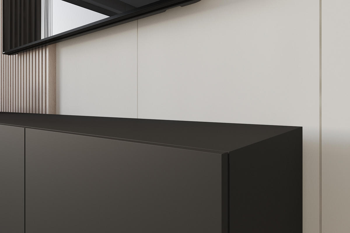 LOWBOARD ELIO-W 3x100x40x41 cm - Schwarz - Schwarz, Holzwerkstoff (300/40/41cm) - ALTDECOR