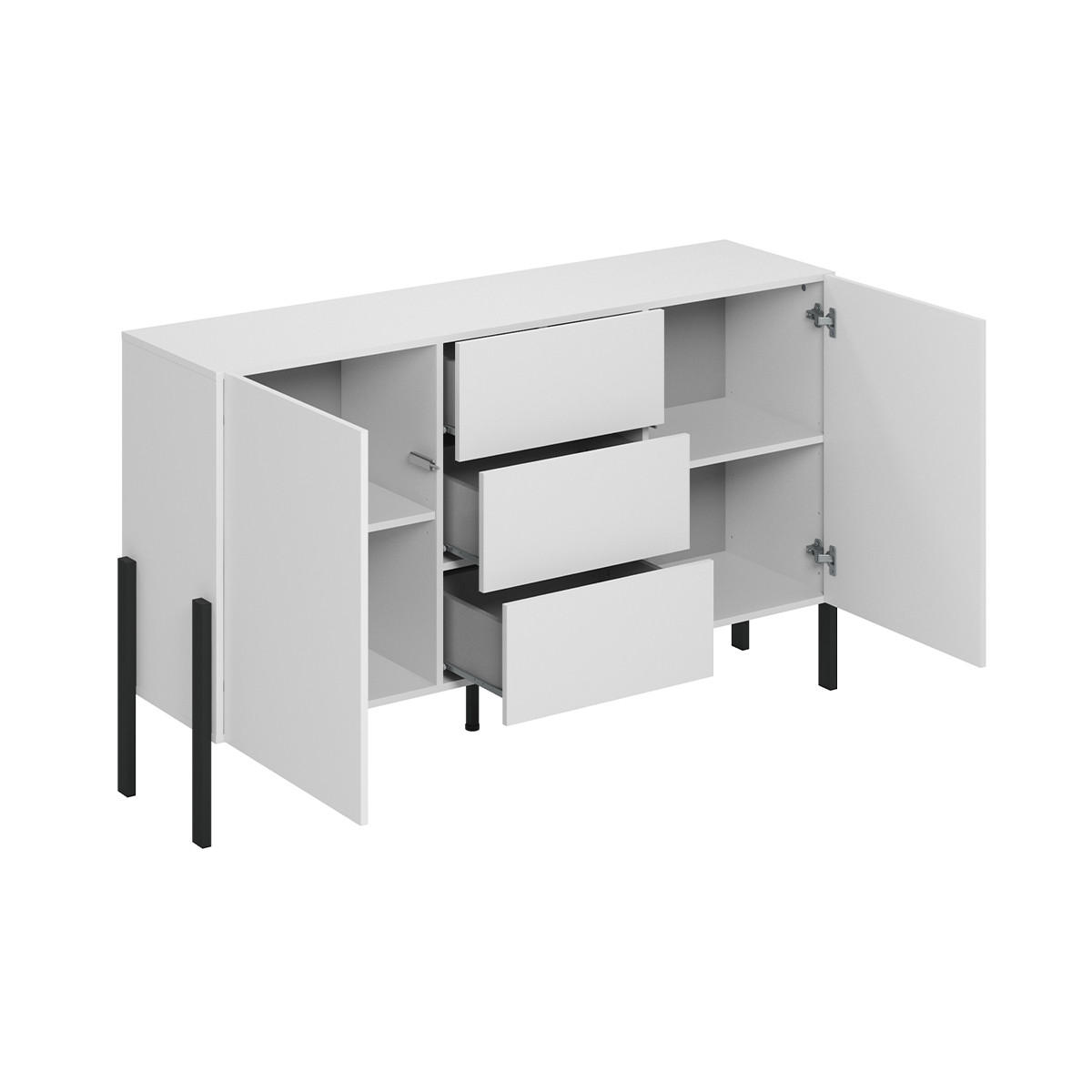 SIDEBOARD Bérénice Matná bílá a černá - bílá, kompozitní dřevo (154/90/40cm) - Petits-meubles