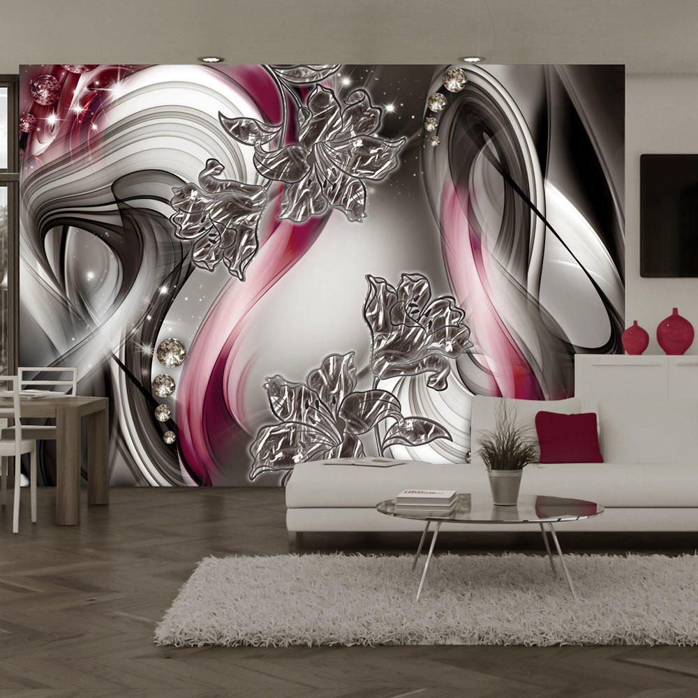 SELBSTKLEBENDE FOTOTAPETE 294/210 cm - Rot/Grau, Kunststoff/Textil (294/1cm) - KUNSTLOFT