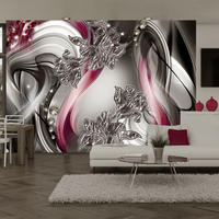 SELBSTKLEBENDE FOTOTAPETE 294/210 cm - Rot/Grau, Kunststoff/Textil (294/1cm) - KUNSTLOFT