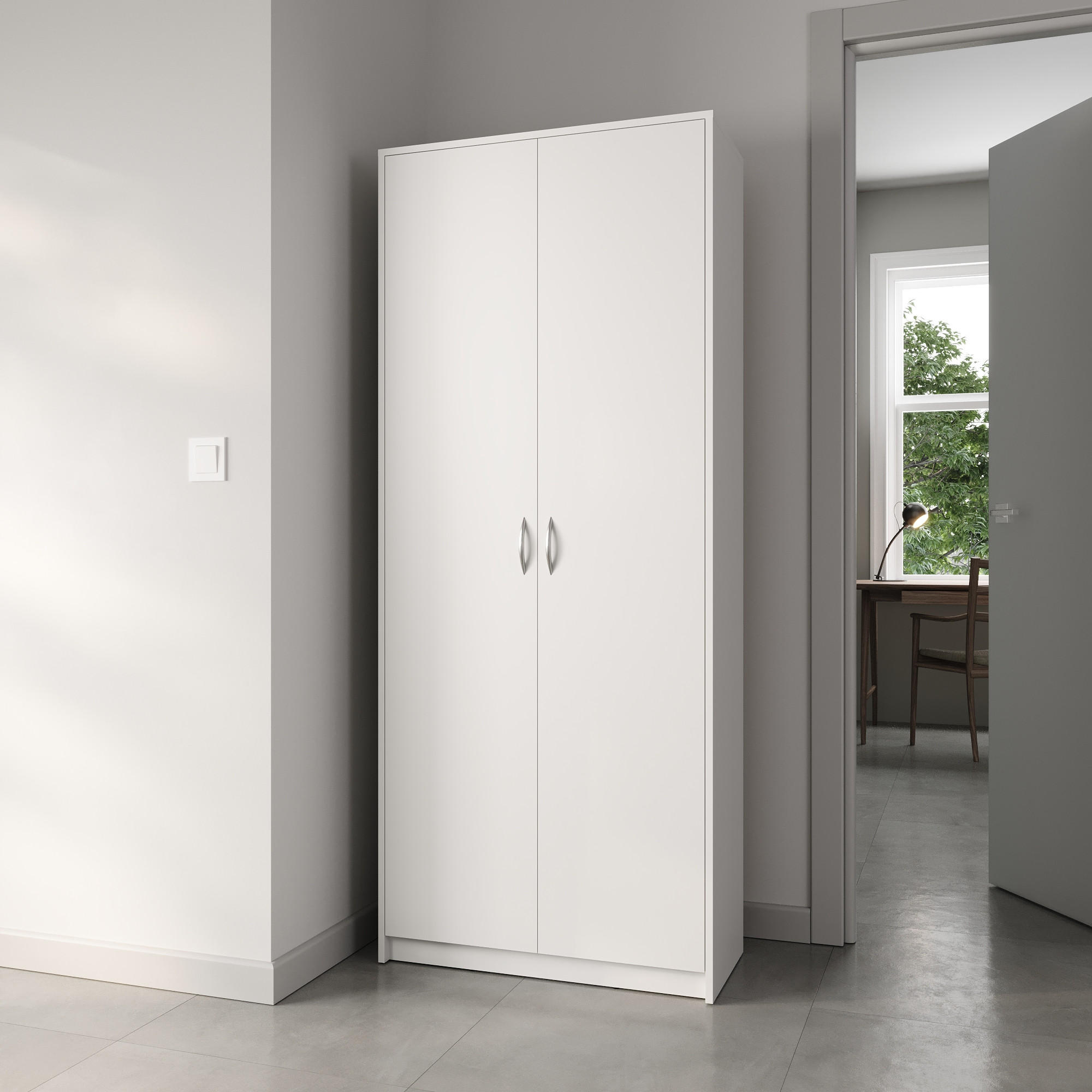 MEHRZWECKSCHRANK mit 5 Fächern und 2 Türen in Weiß - Weiß, Holzwerkstoff (74/180/35cm) - Home Collective