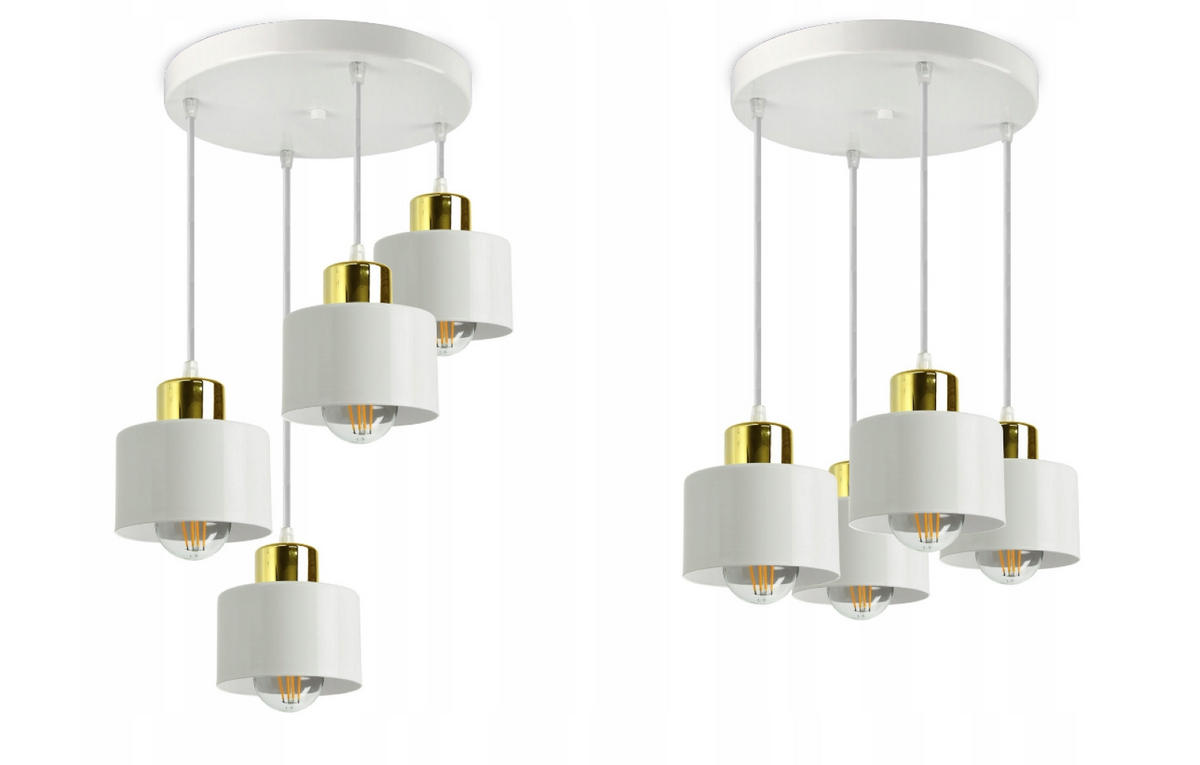 PENDELLEUCHTE Roller - Goldfarben/Weiß, Metall (30/30/70cm) - kiki design