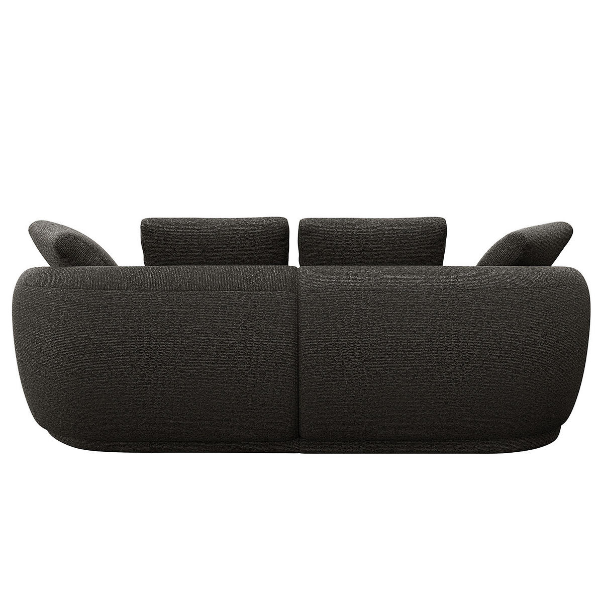 ECKSOFA mit Longchair - Anthrazit/Schwarz, Kunststoff/Textil (217/146cm) - home24