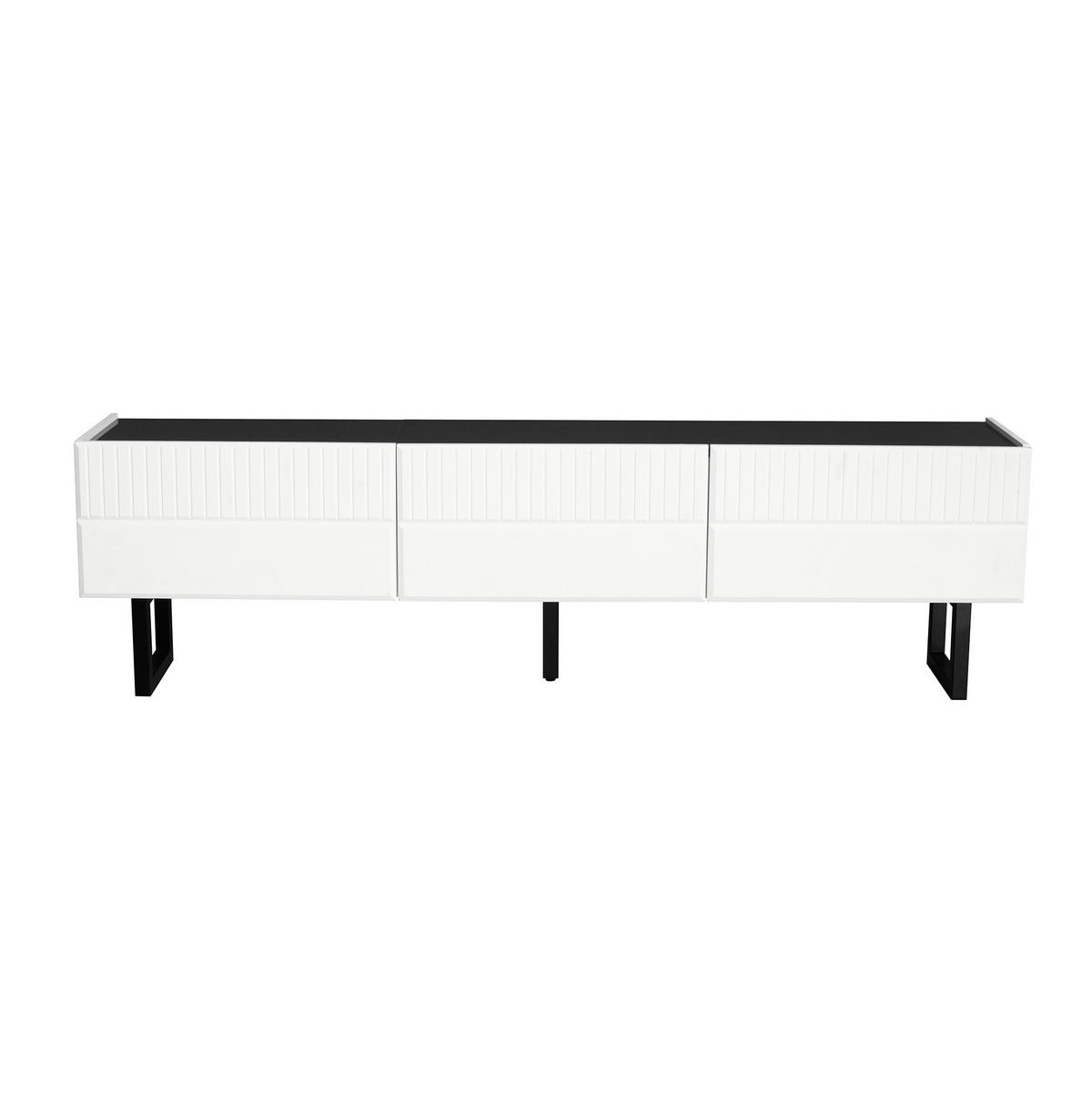 LOWBOARD 170/35/47 cm mit 3 Schubladen in Schwarz/Weiß - Schwarz, Holzwerkstoff (170/47/35cm) - BEAOK