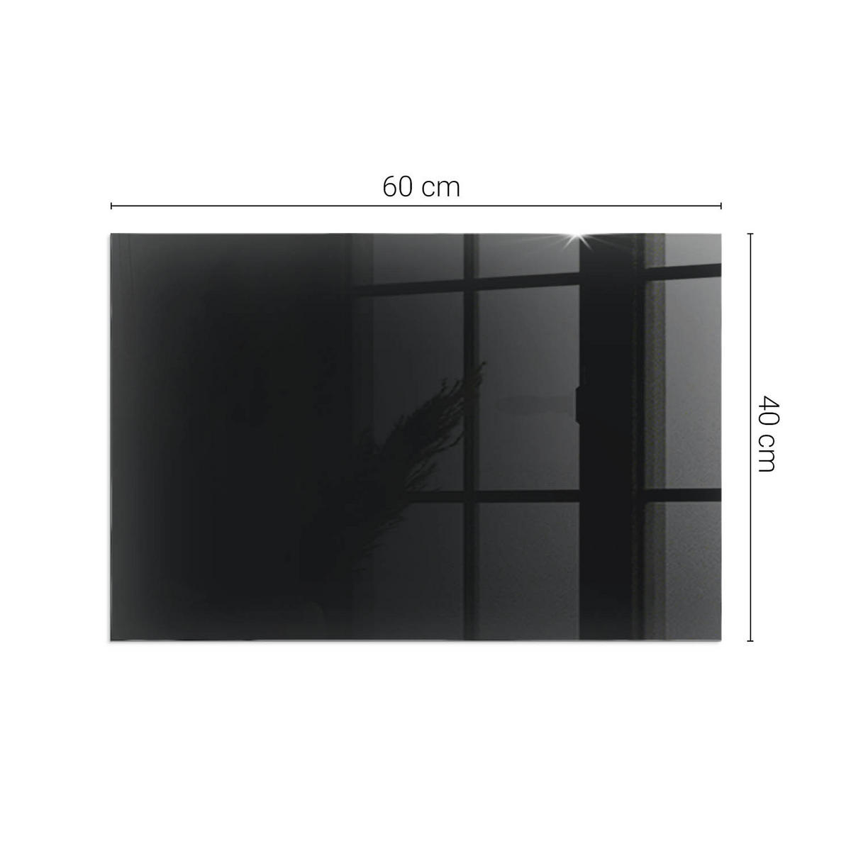 GLASPLATTE für Kamin 60x40 cm Schwarz - Schwarz, Glas (60/40/0.4cm) - ArtPrintCave
