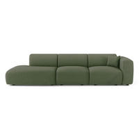 SOFA 5-Sitzer Rastergewebe Olivgrün 310cm - Olivgrün, Textil (310/73/96cm) - Sia Home