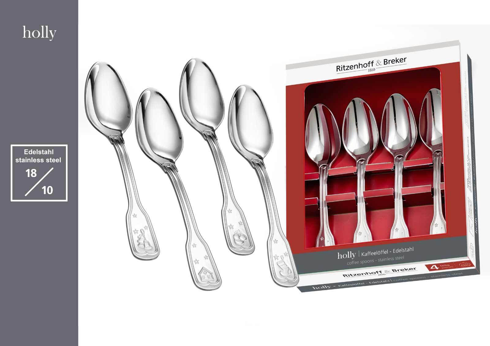 Thumbnail - Ritzenhoff Breker Kaffeelöffel-Set, Silber, Metall, Essen & Trinken, Besteck, Löffel