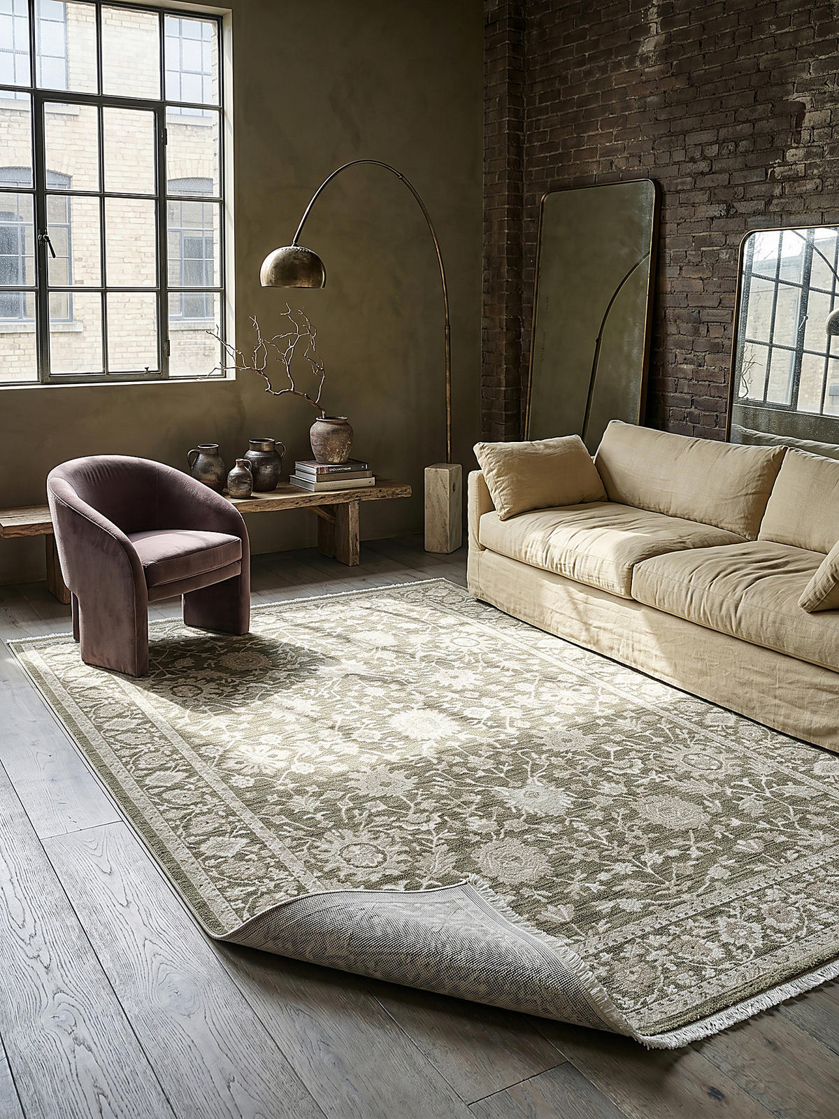 KURZFLORTEPPICH Orientalisch SCRIVIA Polypropylen Grün 160 x 230 cm - Grün, Textil (160/230cm) - KADIMA DESIGN