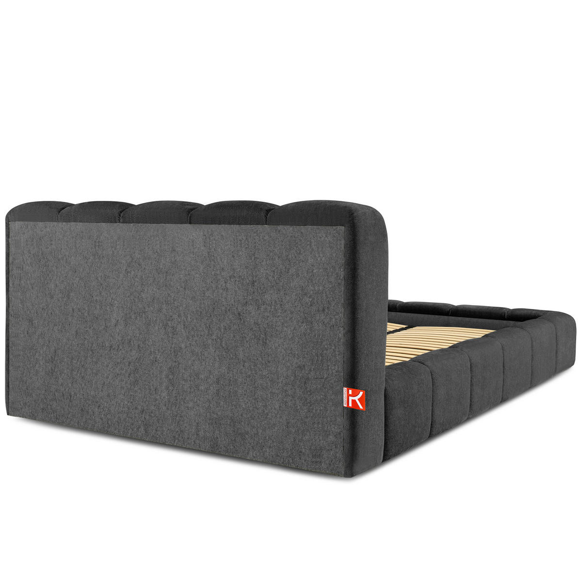 POLSTERBETT MERIDE Chenille, Anthrazit - Anthrazit/Schwarz, Holz/Textil (180/200cm) - KONSIMO®