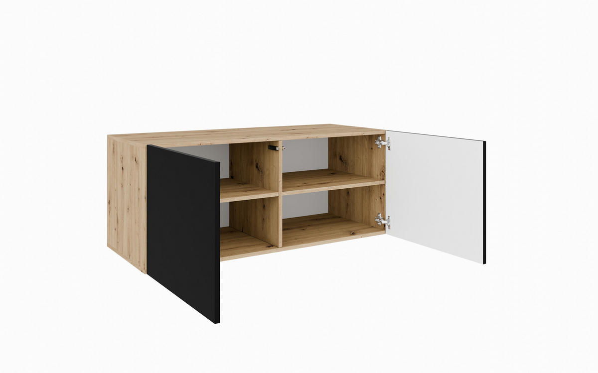 TV-SCHRANK LIO - Schwarz/Eiche Artisan, Holzwerkstoff (100/41/40cm) - Meblini